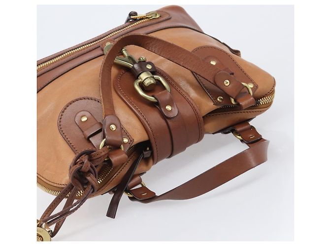 Chloé Borsa a mano Chloe Kerala in pelle marrone e oro autentica 206098V D'oro - vista 6