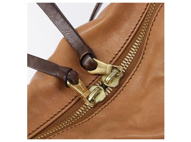 Chloé Borsa a mano Chloe Kerala in pelle marrone e oro autentica 206098V D'oro - vista 9