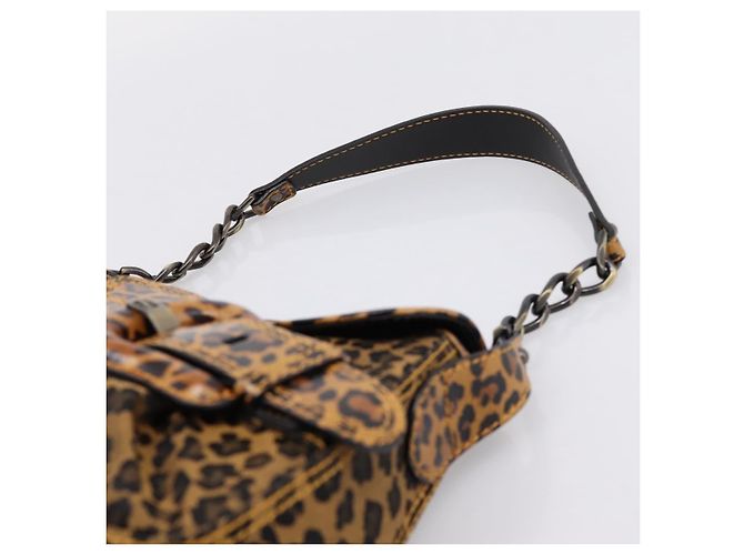 FENDI Chain Mamma Baguette Schultertasche Canvas Beige Auth 205882SAM - Ansicht 8