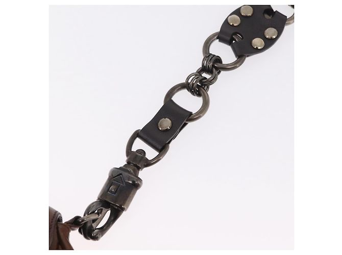 PRADA Chain Shoulder Bag Leather Brown Auth 206107V - view 20