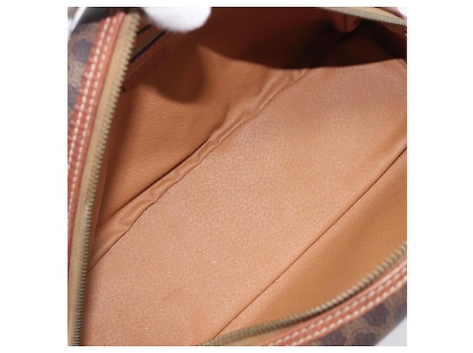 Céline Bolso de mano CELINE Macadam Canvas PVC Leather Brown Gold Auth 204209 Castaño Dorado - vista 11