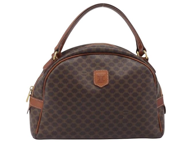 Céline Bolso de mano CELINE Macadam Canvas PVC Leather Brown Gold Auth 204209 Castaño Dorado - vista 13