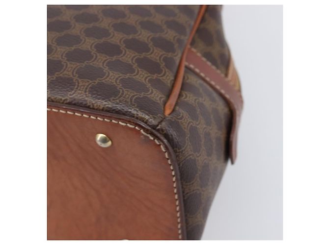 Céline Bolso de mano CELINE Macadam Canvas PVC Leather Brown Gold Auth 204209 Castaño Dorado - vista 14