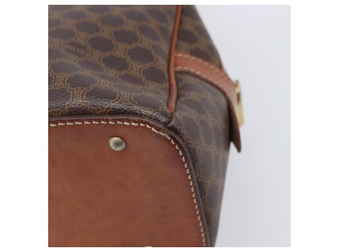 Céline Bolso de mano CELINE Macadam Canvas PVC Leather Brown Gold Auth 204209 Castaño Dorado - vista 15