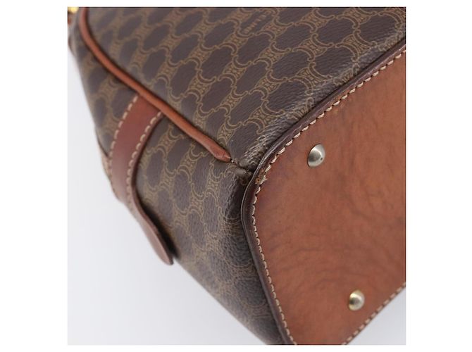 Céline Bolso de mano CELINE Macadam Canvas PVC Leather Brown Gold Auth 204209 Castaño Dorado - vista 16