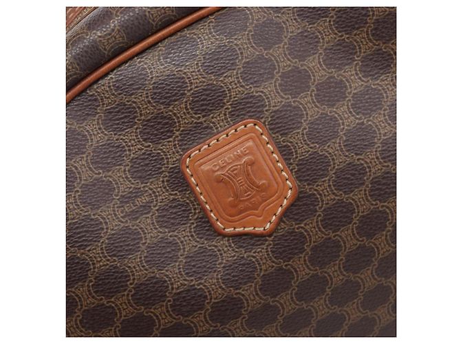 Céline Bolso de mano CELINE Macadam Canvas PVC Leather Brown Gold Auth 204209 Castaño Dorado - vista 17
