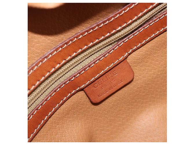 Céline Bolso de mano CELINE Macadam Canvas PVC Leather Brown Gold Auth 204209 Castaño Dorado - vista 19