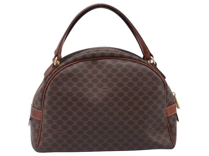 Céline Bolso de mano CELINE Macadam Canvas PVC Leather Brown Gold Auth 204209 Castaño Dorado - vista 2