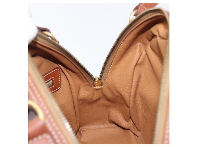 Céline Bolso de mano CELINE Macadam Canvas PVC Leather Brown Gold Auth 204209 Castaño Dorado - vista 20