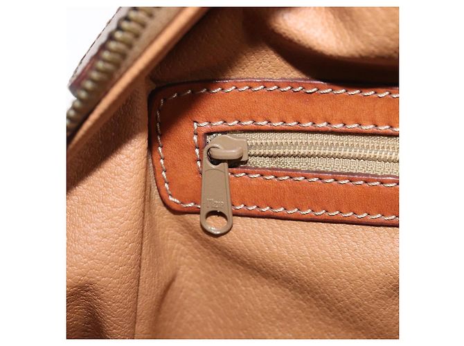 Céline Bolso de mano CELINE Macadam Canvas PVC Leather Brown Gold Auth 204209 Castaño Dorado - vista 22