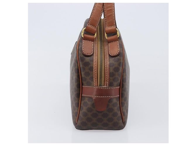 Céline Bolso de mano CELINE Macadam Canvas PVC Leather Brown Gold Auth 204209 Castaño Dorado - vista 3