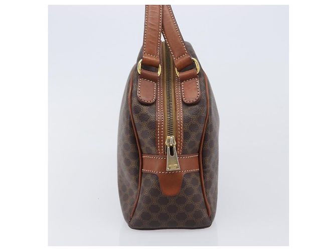 Céline Bolso de mano CELINE Macadam Canvas PVC Leather Brown Gold Auth 204209 Castaño Dorado - vista 4