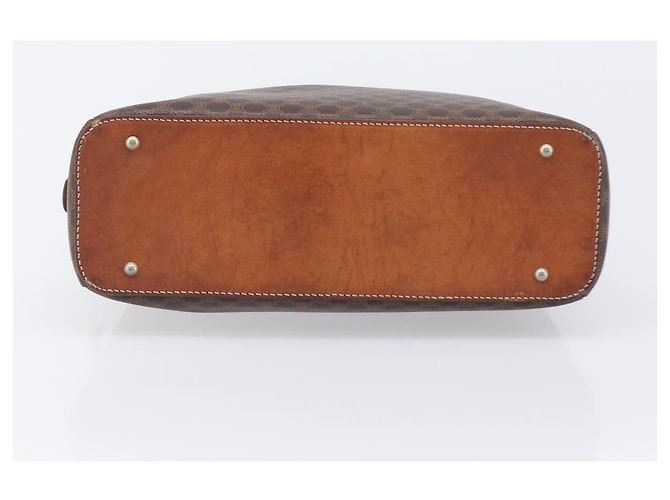 Céline Bolso de mano CELINE Macadam Canvas PVC Leather Brown Gold Auth 204209 Castaño Dorado - vista 5
