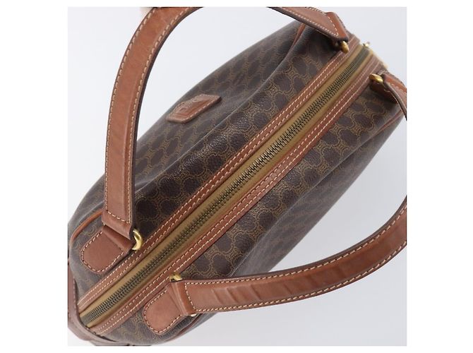 Céline Bolso de mano CELINE Macadam Canvas PVC Leather Brown Gold Auth 204209 Castaño Dorado - vista 6