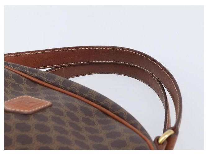 Céline Bolso de mano CELINE Macadam Canvas PVC Leather Brown Gold Auth 204209 Castaño Dorado - vista 8