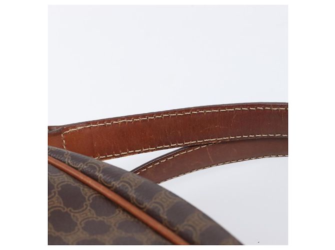 Céline Bolso de mano CELINE Macadam Canvas PVC Leather Brown Gold Auth 204209 Castaño Dorado - vista 9