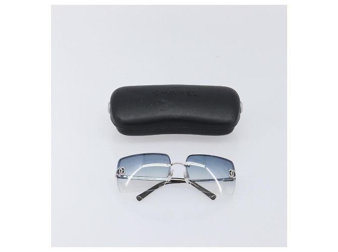 CHANEL COCO Mark Sonnenbrille Metal Silver CC Auth 206011M Silber - Ansicht 12