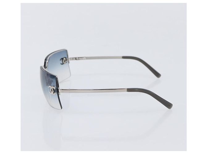 CHANEL COCO Mark Sonnenbrille Metal Silver CC Auth 206011M Silber - Ansicht 3