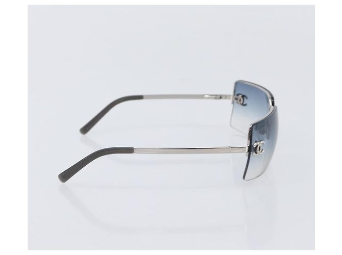 CHANEL COCO Mark Sonnenbrille Metal Silver CC Auth 206011M Silber - Ansicht 4