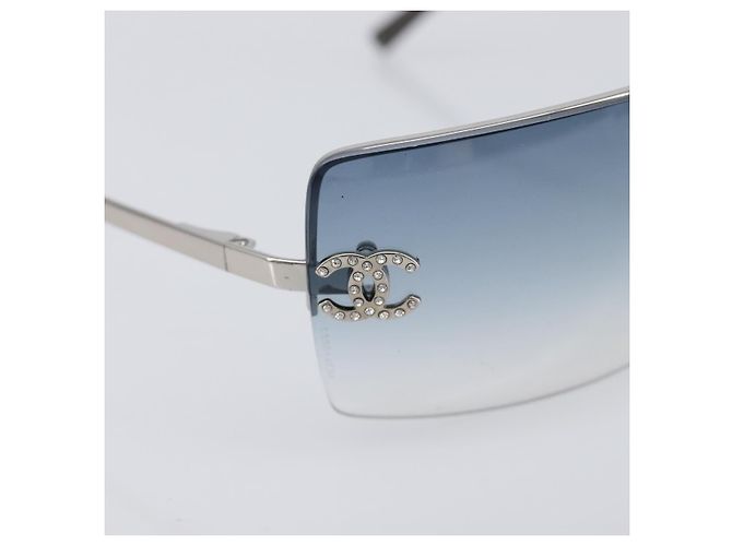CHANEL COCO Mark Sonnenbrille Metal Silver CC Auth 206011M Silber - Ansicht 7