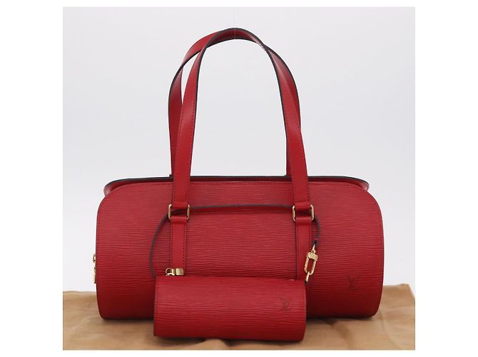 Borsa a mano LOUIS VUITTON Epi Soufflot Red M52227 LV Auth BA15785V Rosso - vista 12