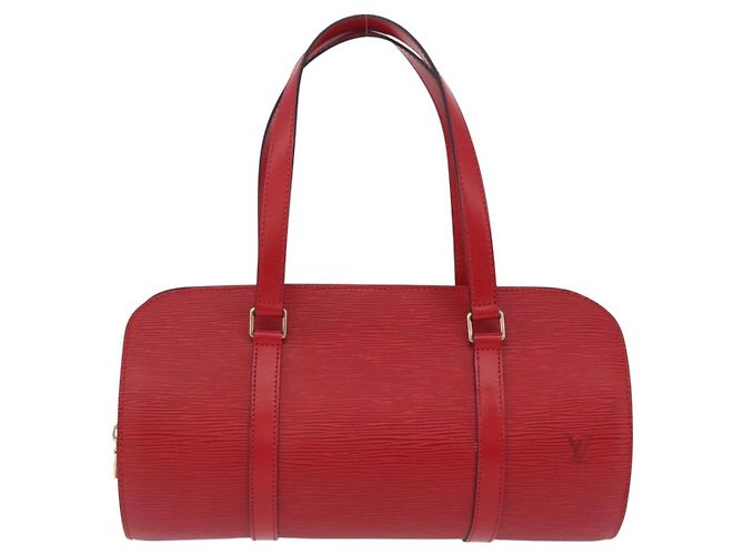 Borsa a mano LOUIS VUITTON Epi Soufflot Red M52227 LV Auth BA15785V Rosso - vista 13