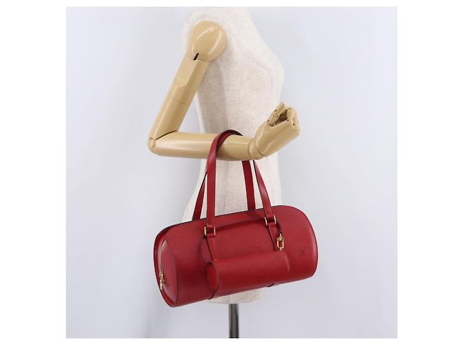 Borsa a mano LOUIS VUITTON Epi Soufflot Red M52227 LV Auth BA15785V Rosso - vista 27