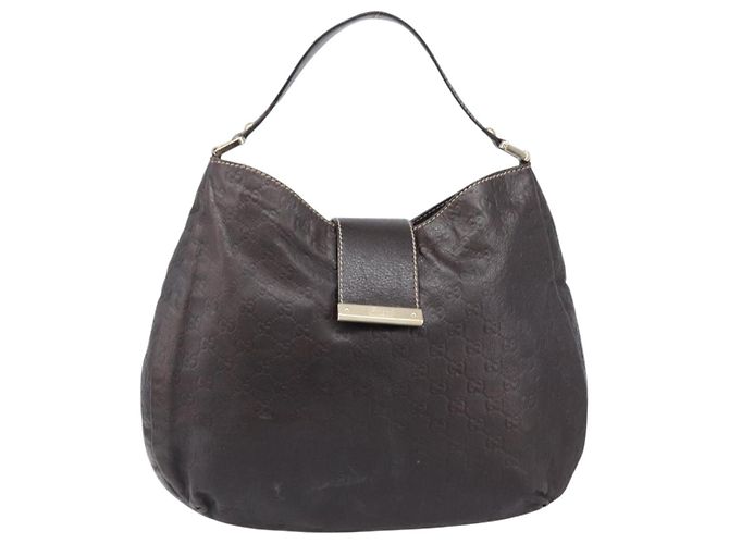 Borsa a tracolla GUCCI GG Canvas Guccissima Pelle Marrone Oro 211933 Auth 204140V D'oro - vista 13
