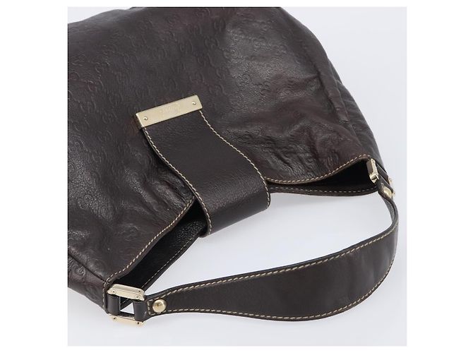 Borsa a tracolla GUCCI GG Canvas Guccissima Pelle Marrone Oro 211933 Auth 204140V D'oro - vista 6