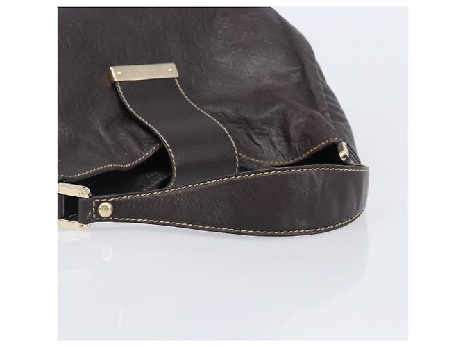 Borsa a tracolla GUCCI GG Canvas Guccissima Pelle Marrone Oro 211933 Auth 204140V D'oro - vista 7
