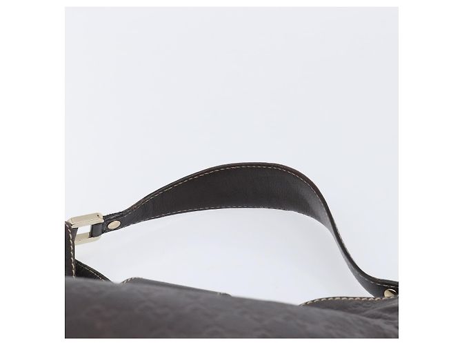 Borsa a tracolla GUCCI GG Canvas Guccissima Pelle Marrone Oro 211933 Auth 204140V D'oro - vista 8
