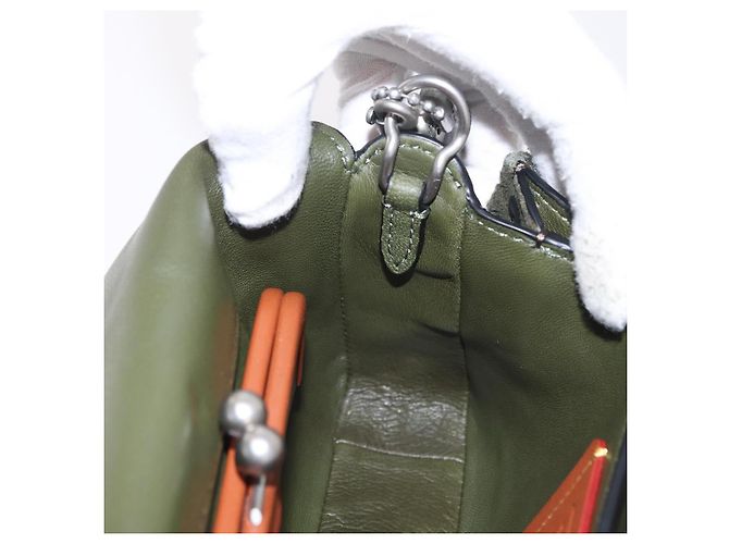 Coach Schultertasche mit Kette Suede Khaki Silver Auth ki6887A Silber - Ansicht 20