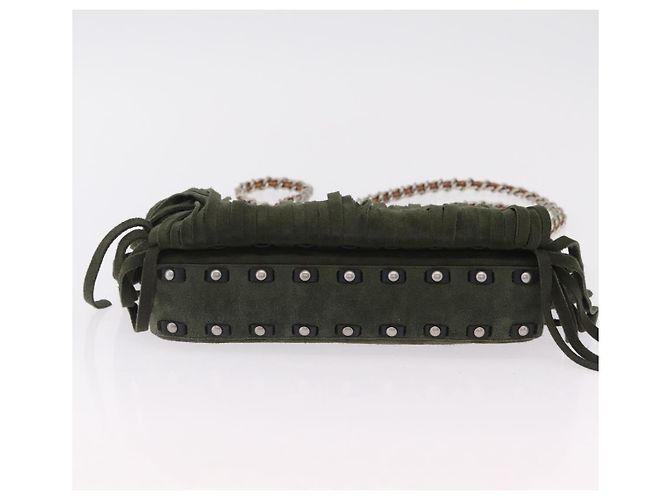 Coach Schultertasche mit Kette Suede Khaki Silver Auth ki6887A Silber - Ansicht 5