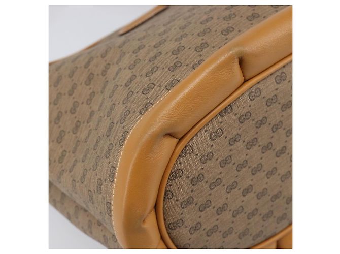 Borsa a tracolla GUCCI Micro GG Supreme PVC Beige Gold Auth ki6827 D'oro - vista 16