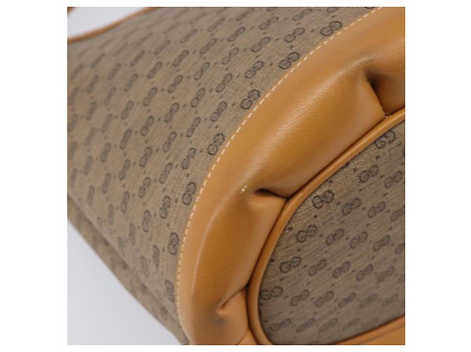 Borsa a tracolla GUCCI Micro GG Supreme PVC Beige Gold Auth ki6827 D'oro - vista 18