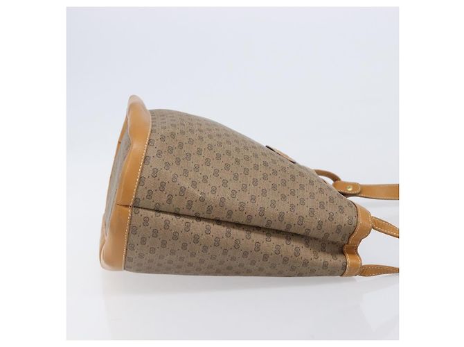 Borsa a tracolla GUCCI Micro GG Supreme PVC Beige Gold Auth ki6827 D'oro - vista 3