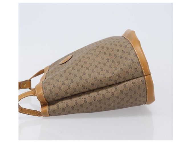 Borsa a tracolla GUCCI Micro GG Supreme PVC Beige Gold Auth ki6827 D'oro - vista 4