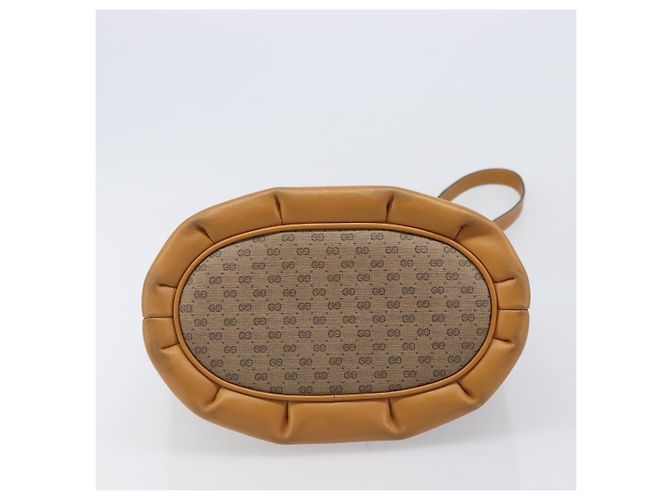 Borsa a tracolla GUCCI Micro GG Supreme PVC Beige Gold Auth ki6827 D'oro - vista 5