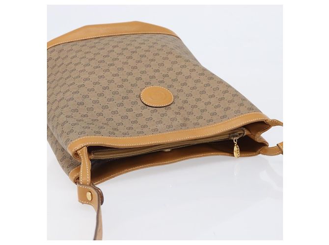 Borsa a tracolla GUCCI Micro GG Supreme PVC Beige Gold Auth ki6827 D'oro - vista 6