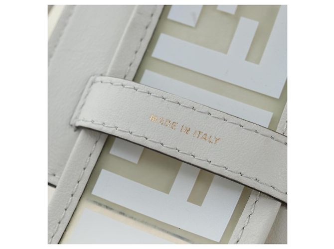 Tracolla FENDI Strap You in pelle 37'' White Gold Auth bs37411 Bianco D'oro - vista 18