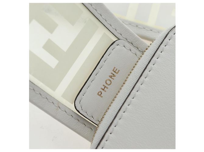Tracolla FENDI Strap You in pelle 37'' White Gold Auth bs37411 Bianco D'oro - vista 21