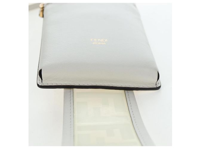 Tracolla FENDI Strap You in pelle 37'' White Gold Auth bs37411 Bianco D'oro - vista 5