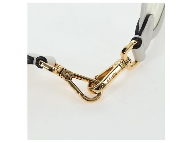 Tracolla FENDI Strap You in pelle 37'' White Gold Auth bs37411 Bianco D'oro - vista 8