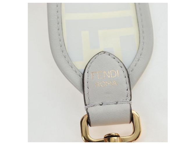 Tracolla FENDI Strap You in pelle 37'' White Gold Auth bs37411 Bianco D'oro - vista 9