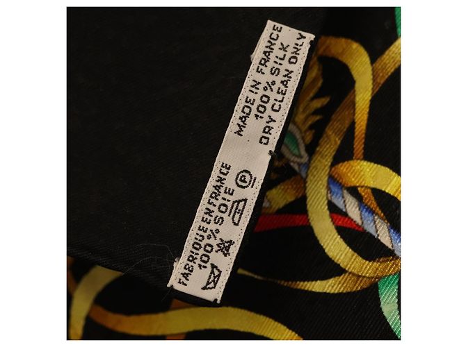 Hermès HERMES Carre 90 Scarf Silk Black Auth 198384M Schwarz - Ansicht 22