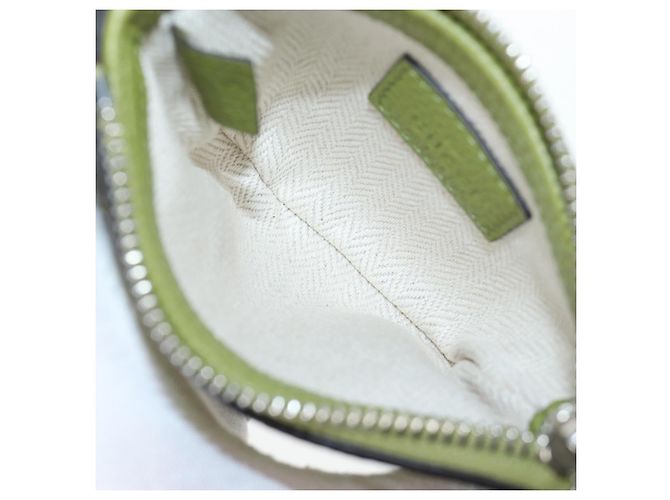 Borsa a tracolla mini GUCCI Web Sherry Line in pelle Verde Argento 821831 Auth 205894V - vista 10