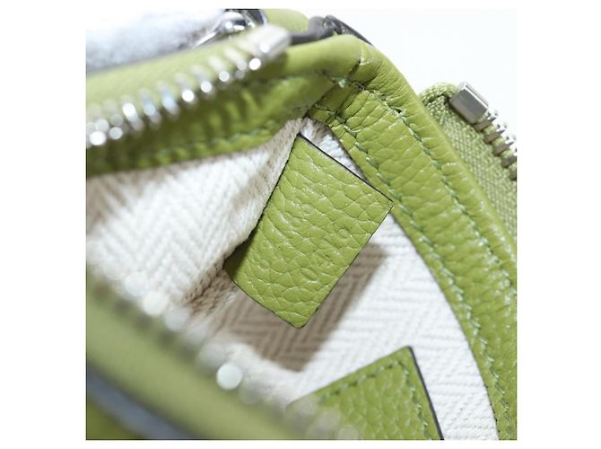 Borsa a tracolla mini GUCCI Web Sherry Line in pelle Verde Argento 821831 Auth 205894V - vista 11