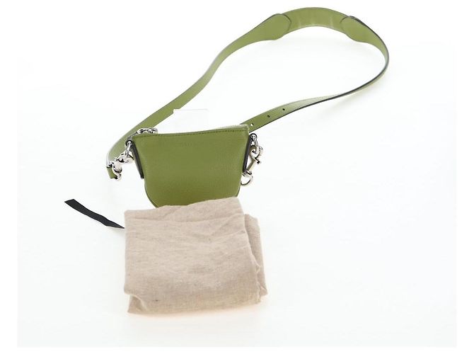 Borsa a tracolla mini GUCCI Web Sherry Line in pelle Verde Argento 821831 Auth 205894V - vista 12