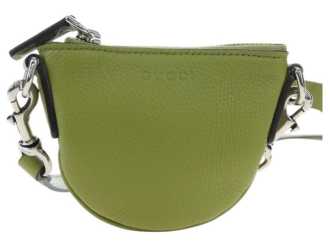 Borsa a tracolla mini GUCCI Web Sherry Line in pelle Verde Argento 821831 Auth 205894V - vista 13