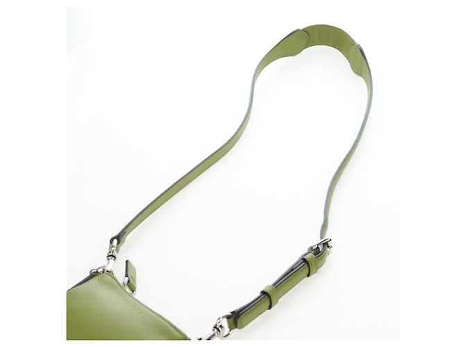 Borsa a tracolla mini GUCCI Web Sherry Line in pelle Verde Argento 821831 Auth 205894V - vista 14